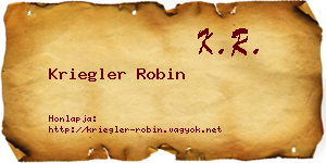 Kriegler Robin névjegykártya